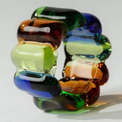 Tomfoolery Light Cobalt Ribbed Glass Ring(Out of Stock) Outlet