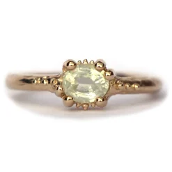 Tomfoolery Light Green Sapphire Urchin Ring New