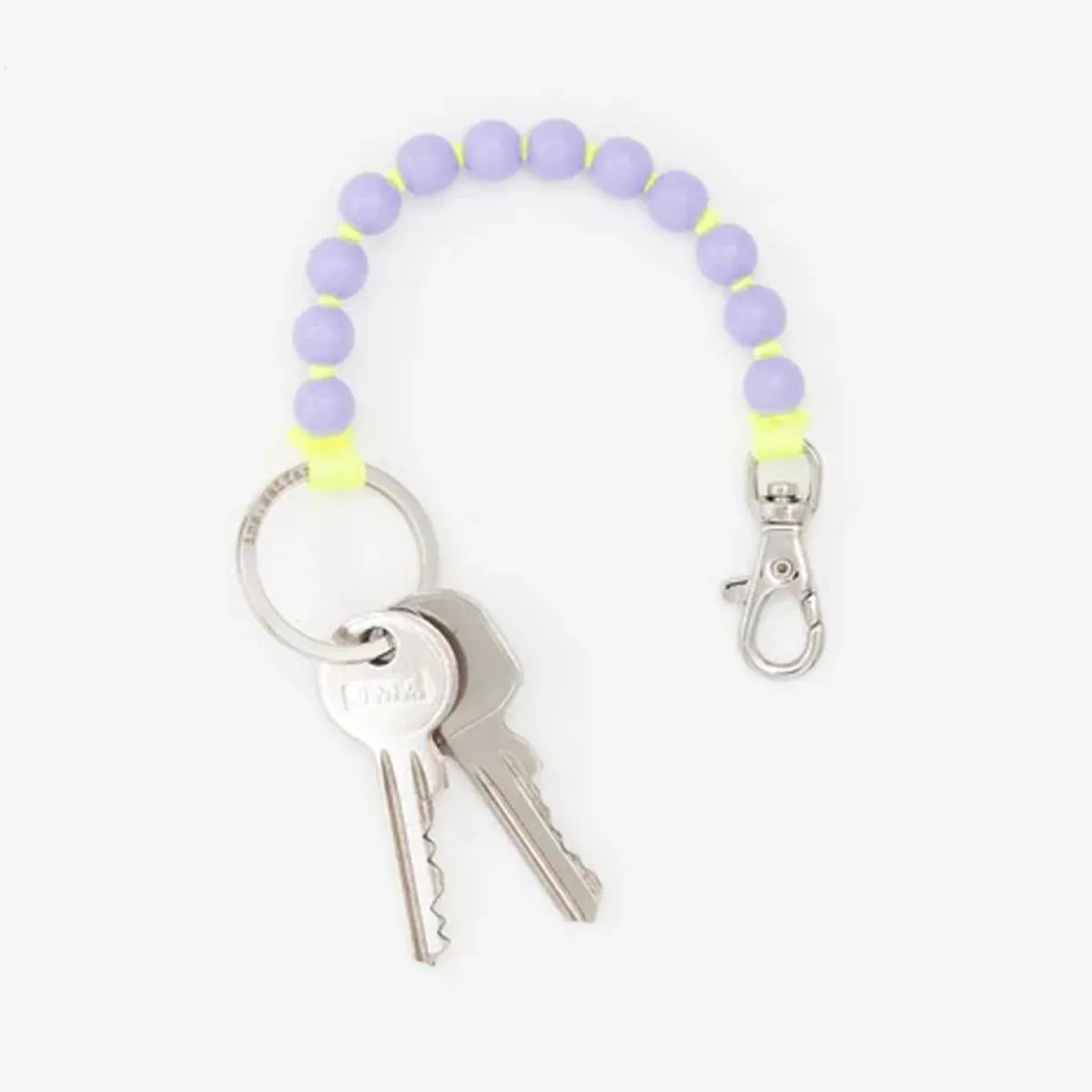 Tomfoolery Lilac & Neon Yellow Perlen Short Wooden Beaded iPhone & Keychain Sale