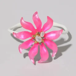 Tomfoolery Lily Lucite Flower Cuff Bracelet Magenta(Out of Stock) Outlet