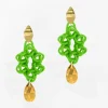 Tomfoolery Lime Green 3D Printed Cosmos Drop Earrings Best