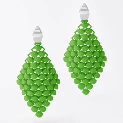 Tomfoolery Lime Green 3D Printed Drop Earrings Clearance