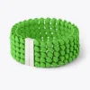 Tomfoolery Lime Green 3D Printed Wide Geometric Bracelet Outlet
