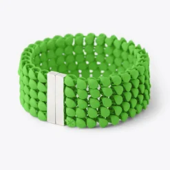 Tomfoolery Lime Green 3D Printed Wide Geometric Bracelet Outlet