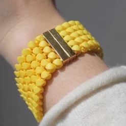 Tomfoolery Lime Green 3D Printed Wide Geometric Bracelet Outlet