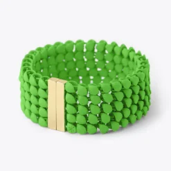 Tomfoolery Lime Green 3D Printed Wide Geometric Bracelet Outlet