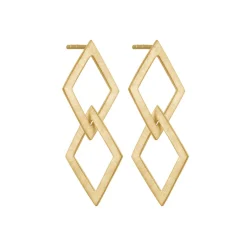 Tomfoolery Linear Double Diamond Link Drop Earrings Online