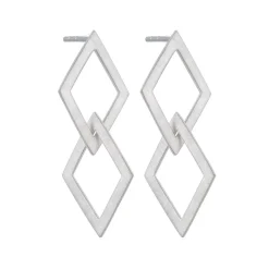 Tomfoolery Linear Double Diamond Link Drop Earrings Online