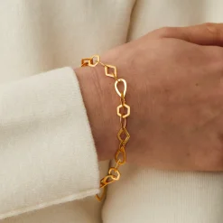 Tomfoolery Linear Multi Shape Chain Link Bracelet Clearance