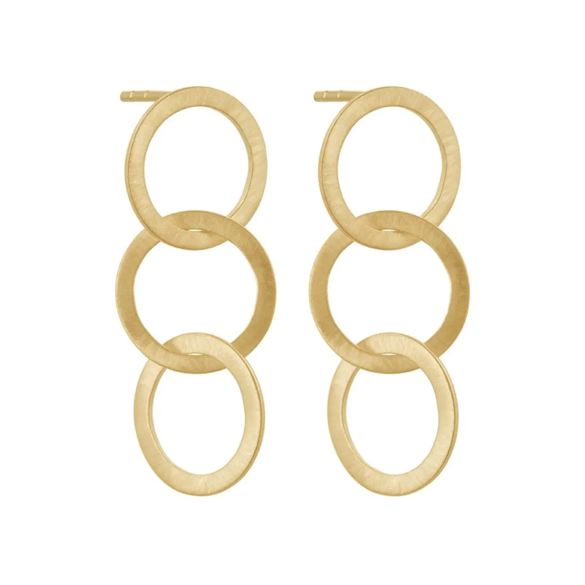 Tomfoolery Linear Triple Circle Link Drop Earrings Discount