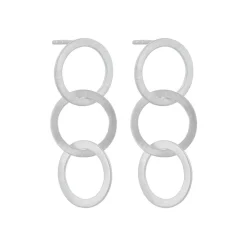 Tomfoolery Linear Triple  Circle Link Drop Earrings Discount