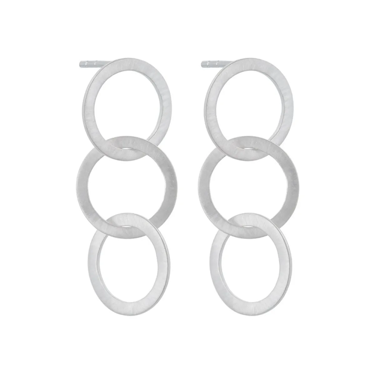 Tomfoolery Linear Triple Circle Link Drop Earrings Discount