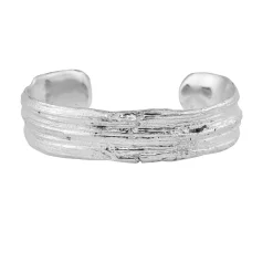 Tomfoolery Lined Oak Cuff in Silver New