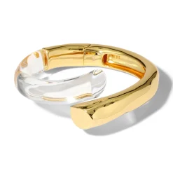 Tomfoolery Liquid Lucite Bypass Hinge Bracelet Fashion