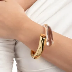 Tomfoolery Liquid Lucite Bypass Hinge Bracelet Fashion