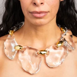 Tomfoolery Liquid Lucite Pebble Statement Necklace Outlet