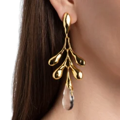 Tomfoolery Liquid Lucite Sapling Drop Earrings Clearance
