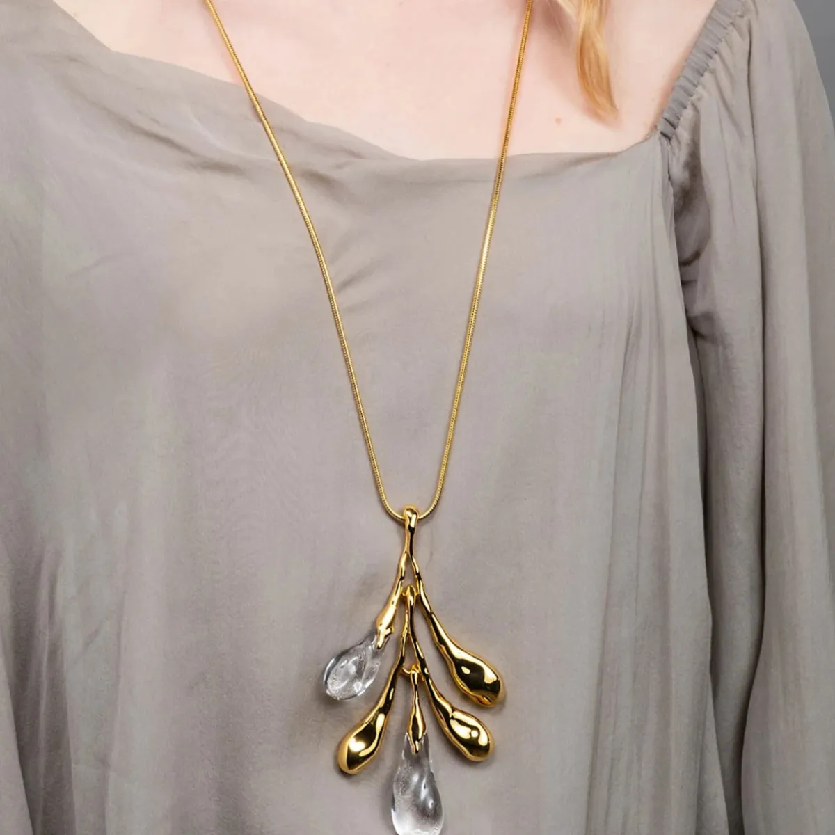 Tomfoolery Liquid Lucite Sapling Pendant Necklace Online