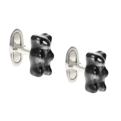 Tomfoolery Liquorice Gummy Bear Silver Cufflinks New