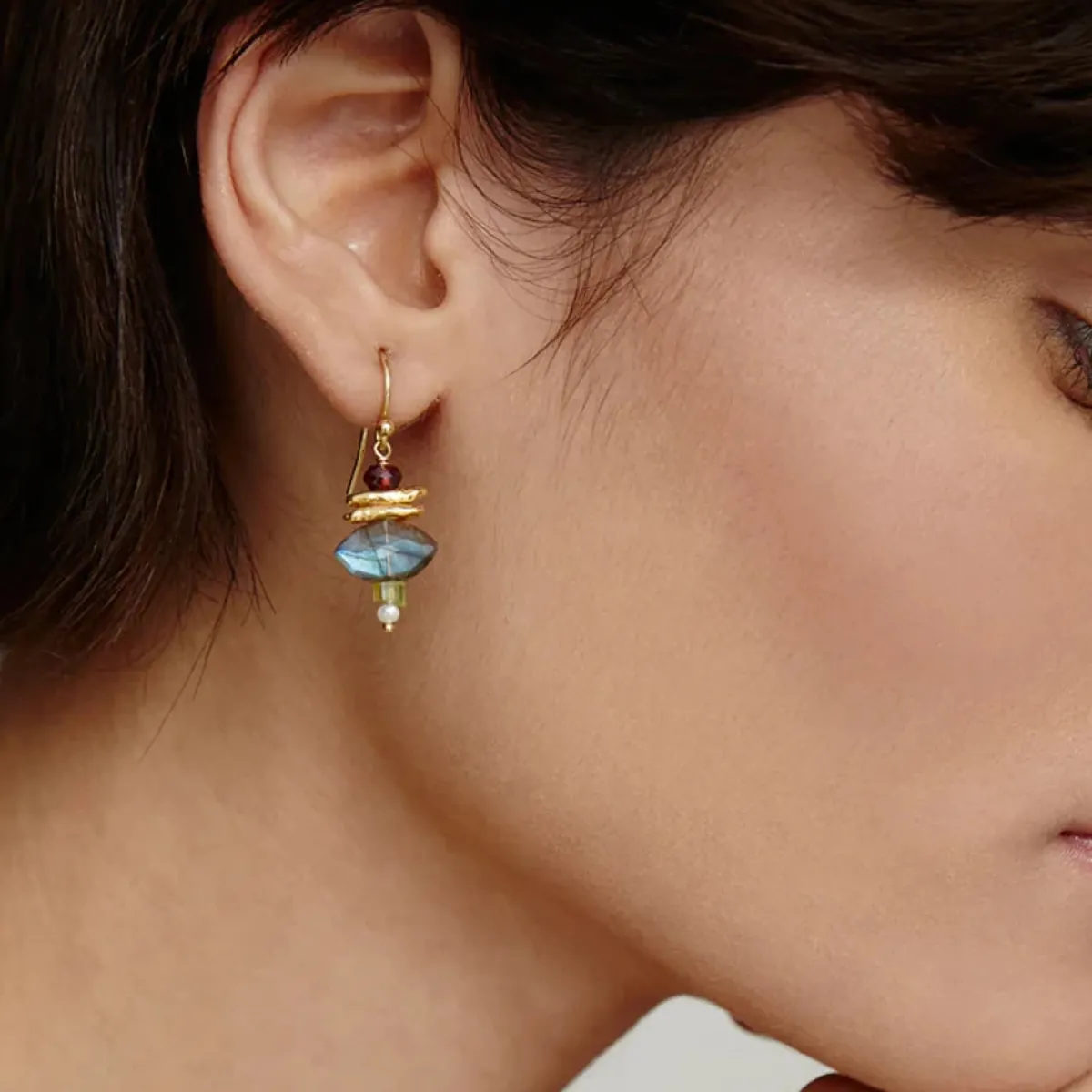 Tomfoolery Lisbeth Moonstone Drop Earrings Discount