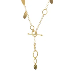 Tomfoolery Litica 18ct Gold T-Bar Chain Necklace New
