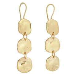 Tomfoolery Lola Triple Disc Gold Earrings Clearance