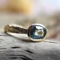 Tomfoolery London Plane Green Sapphire Ring New