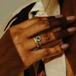 Tomfoolery London Plane Green Tourmaline Ring Hot
