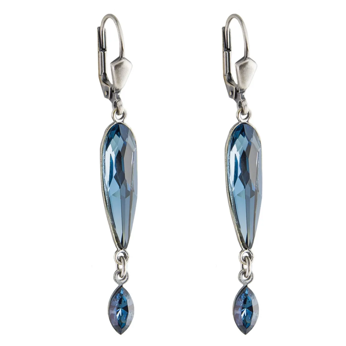 Tomfoolery Long Oval Crystal Double Drop Earrings Online