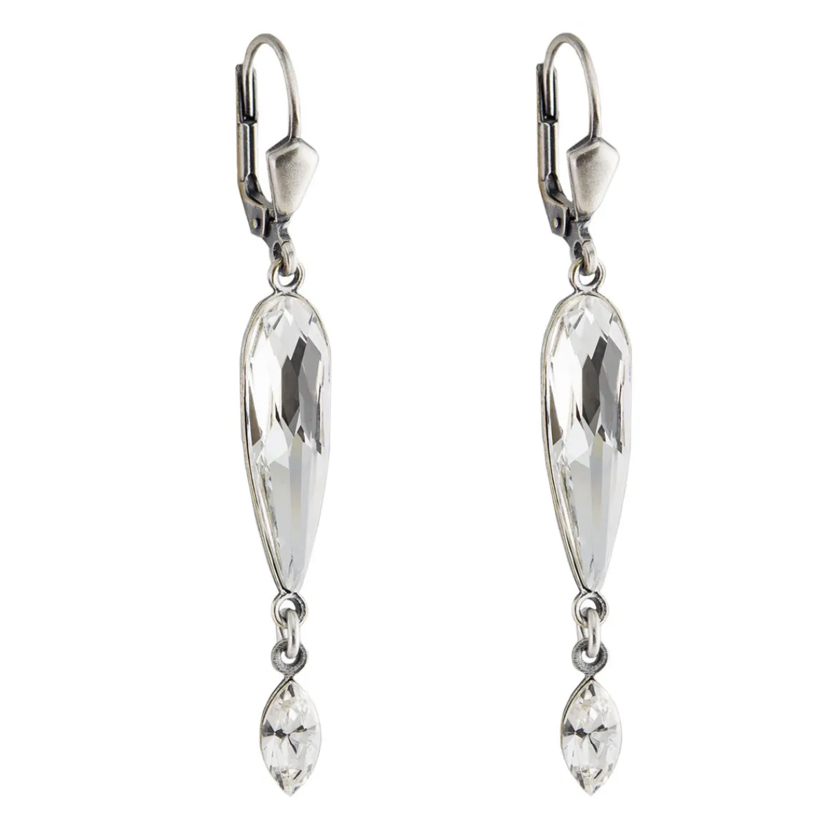 Tomfoolery Long Oval Crystal Double Drop Earrings Online