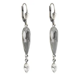 Tomfoolery Long Oval Crystal Double Drop Earrings Online