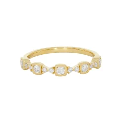 Tomfoolery Lumière Square Diamond Half Eternity Ring Outlet