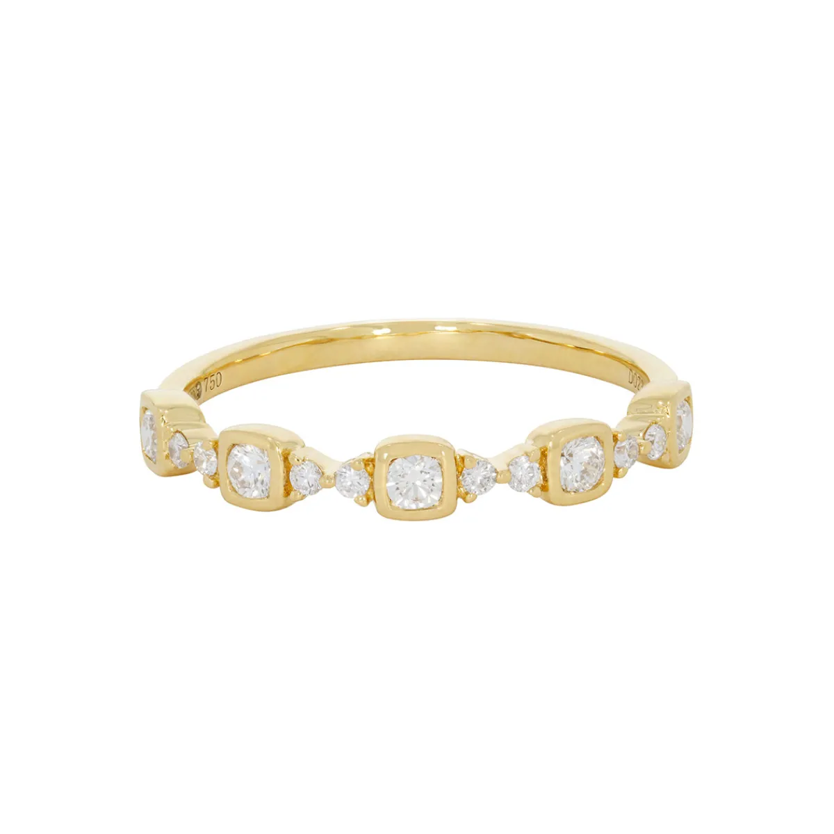 Tomfoolery Lumière Square Diamond Half Eternity Ring Outlet