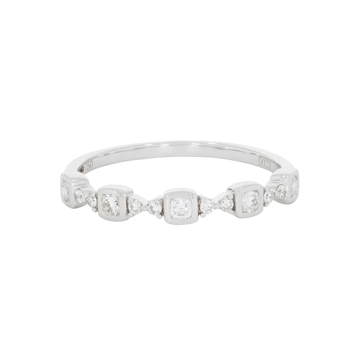 Tomfoolery Lumière Square Diamond Half Eternity Ring Outlet