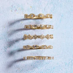 Tomfoolery Lumière Square Diamond Half Eternity Ring Outlet