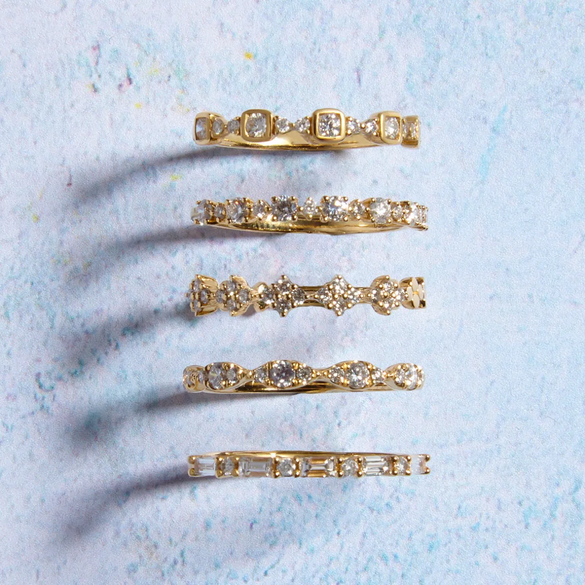 Tomfoolery Lumière Square Diamond Half Eternity Ring Outlet