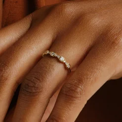 Tomfoolery Lumière Square Diamond Half Eternity Ring Outlet