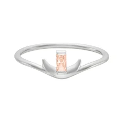 Tomfoolery LUNA Baguette Gem Silver Ring Fashion