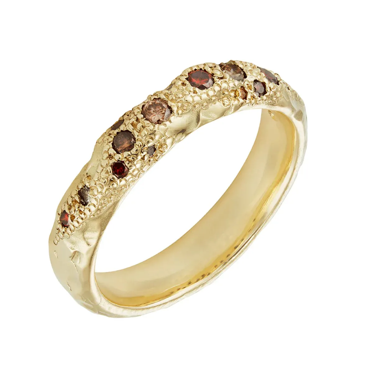 Tomfoolery LXXVIII 4mm Cognac & Champagne Diamond Scatter Ring Fashion