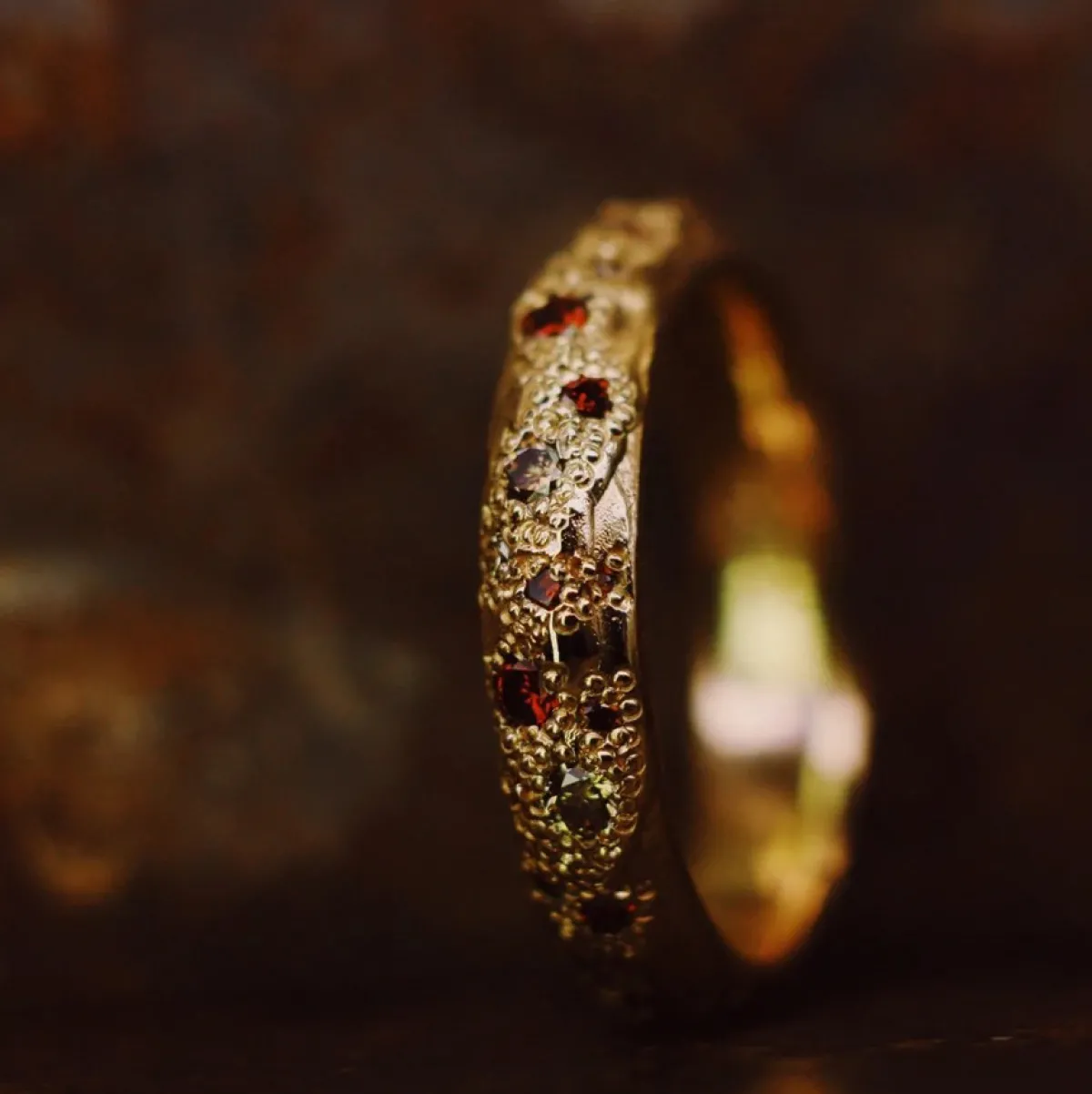Tomfoolery LXXVIII 4mm Cognac & Champagne Diamond Scatter Ring Fashion