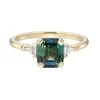 Tomfoolery Lyon Teal Sapphire & Tapered Diamond Ring Fashion