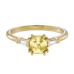 Tomfoolery Lyon Yellow Sapphire Tapered Baguette Diamond Ring Clearance