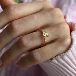 Tomfoolery Lyon Yellow Sapphire Tapered Baguette Diamond Ring Clearance