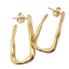 Tomfoolery Mae Gold Rectangular Hoop Earrings Hot