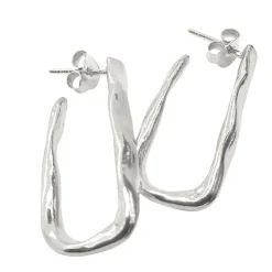 Tomfoolery Mae Silver Rectangular Hoop Earrings Discount