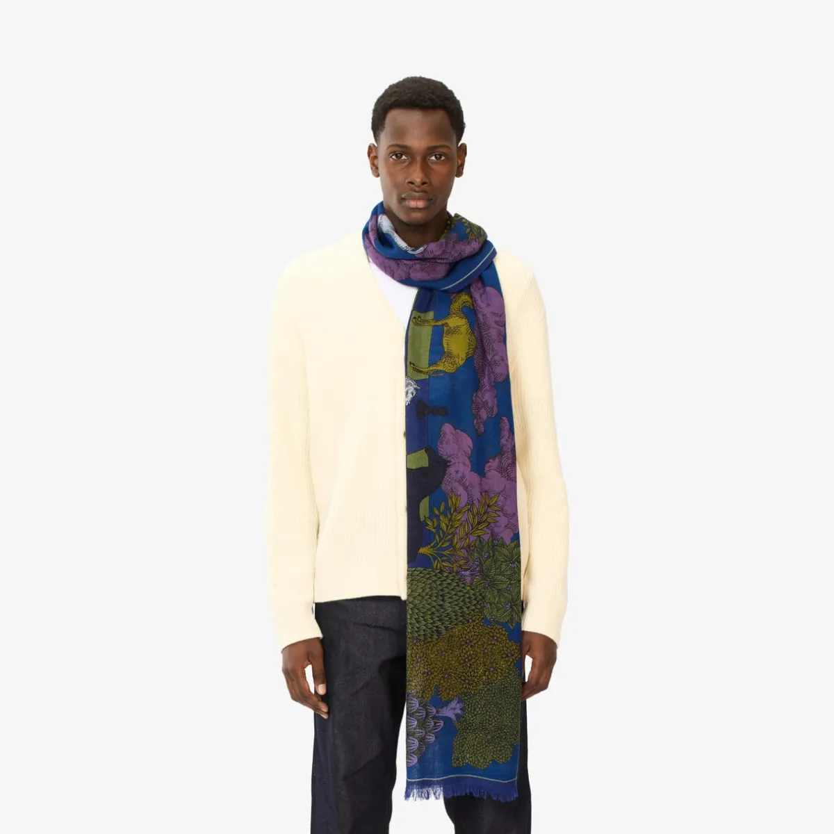 Tomfoolery Magnus 55 Printed Scarf Moss New