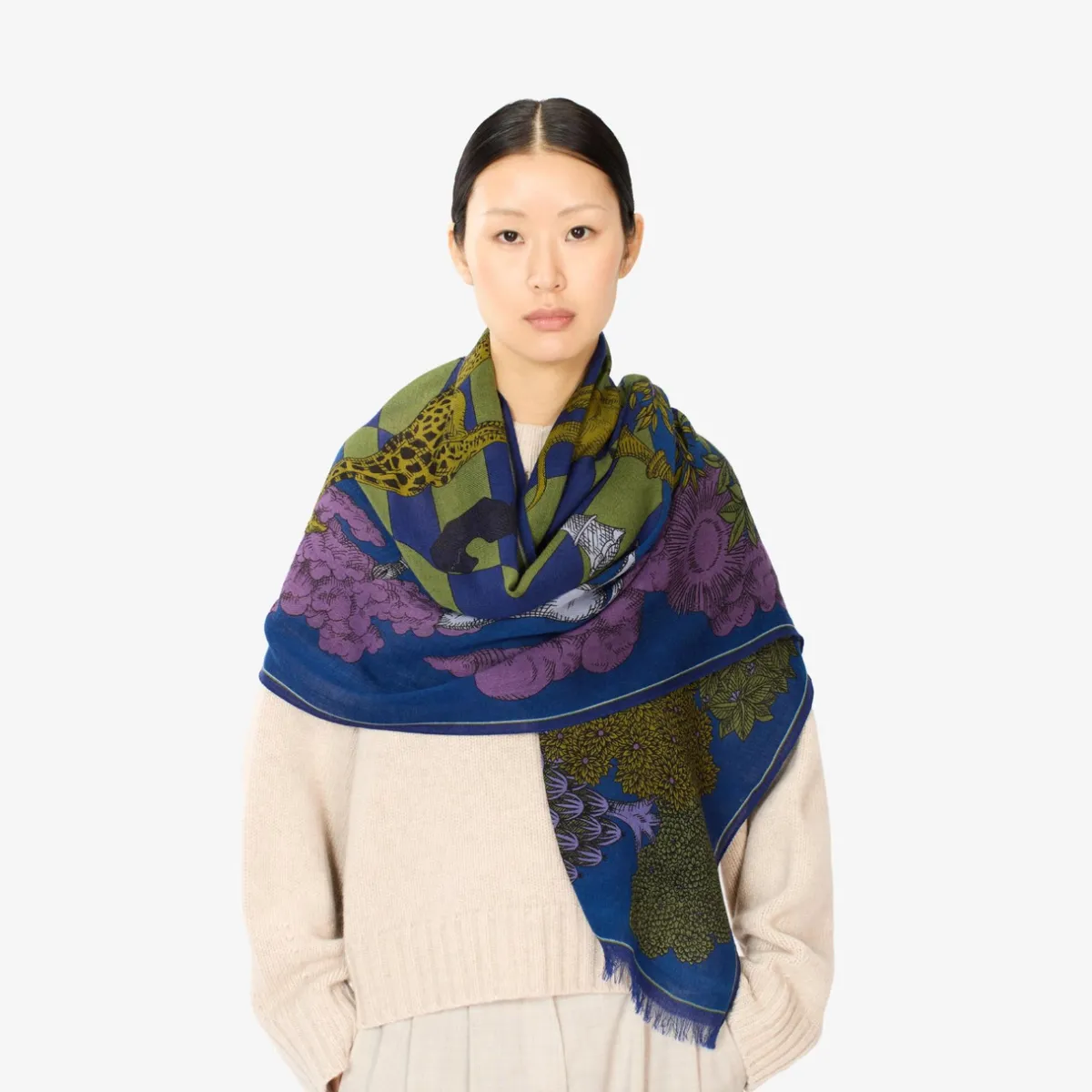 Tomfoolery Magnus 55 Printed Scarf Moss New