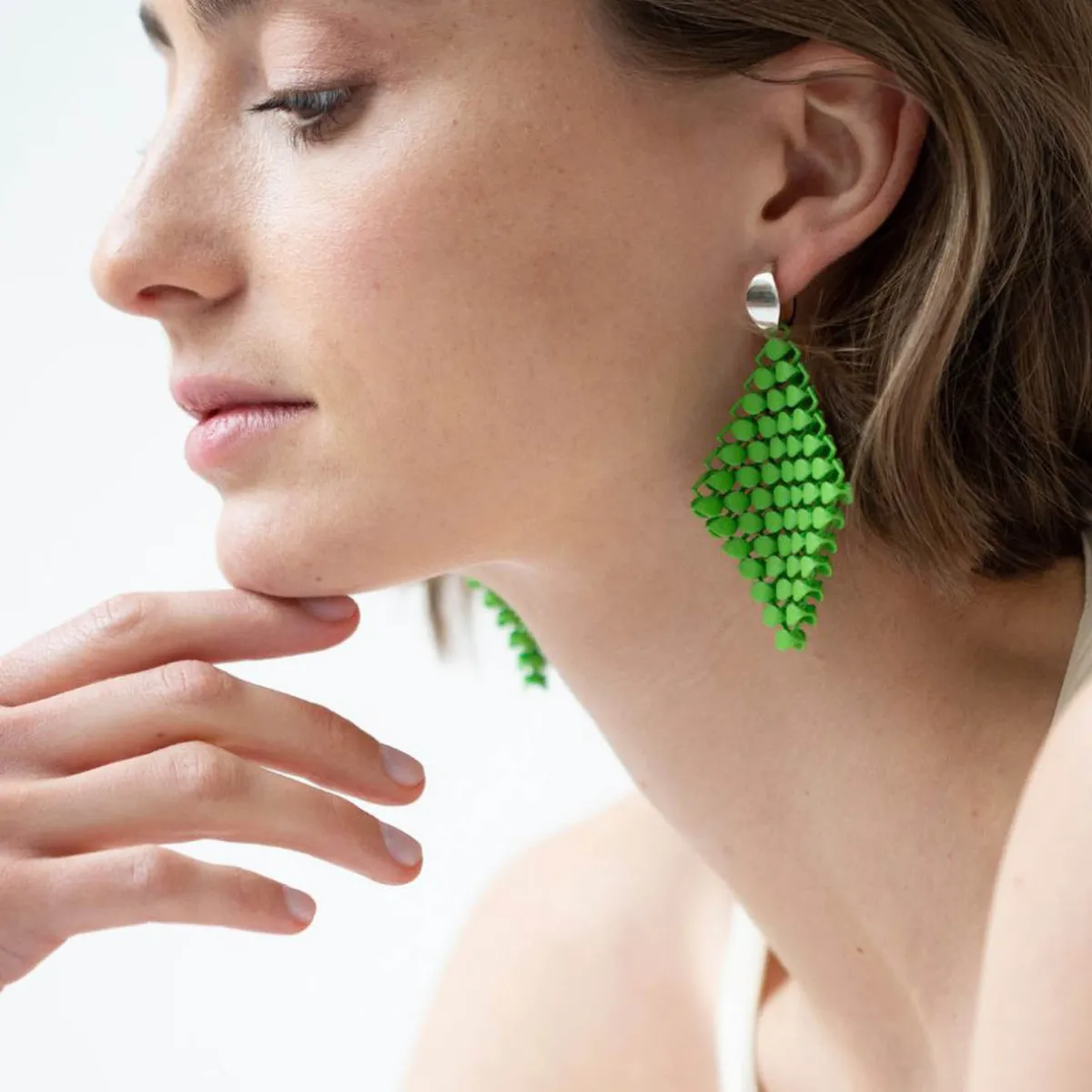 Tomfoolery Marine Blue 3D Printed Drop Earrings Discount