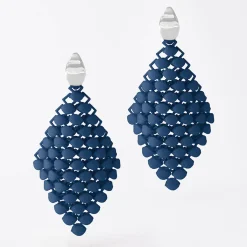 Tomfoolery Marine Blue 3D Printed Drop Earrings Discount