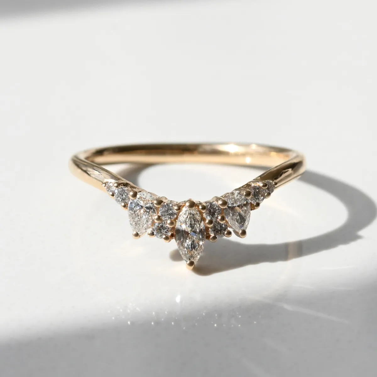 Tomfoolery Marquise and Pear Diamond Arched Band Best